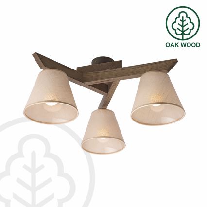 Brilagi - LED  Plafonnier ANTHONY 3xE14/40W/230V chêne noyer/beige