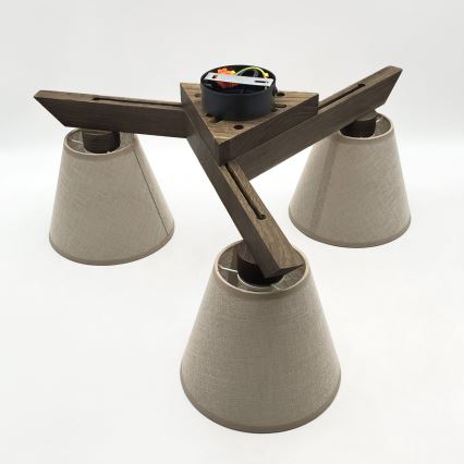 Brilagi - LED  Plafonnier ANTHONY 3xE14/40W/230V chêne noyer/beige
