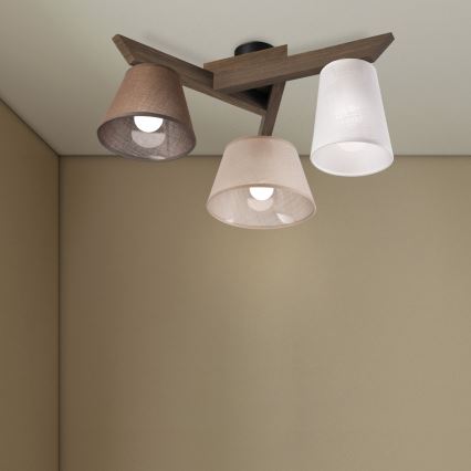 Brilagi - LED  Plafonnier ANTHONY 3xE14/40W/230V chêne noyer