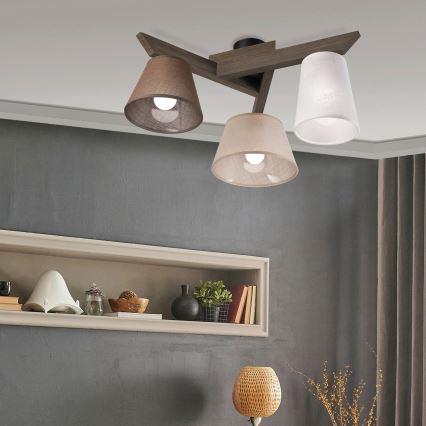 Brilagi - LED  Plafonnier ANTHONY 3xE14/40W/230V chêne noyer