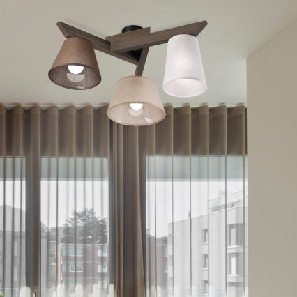 Brilagi - LED  Plafonnier ANTHONY 3xE14/40W/230V chêne noyer