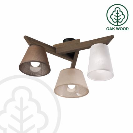 Brilagi - LED  Plafonnier ANTHONY 3xE14/40W/230V chêne noyer
