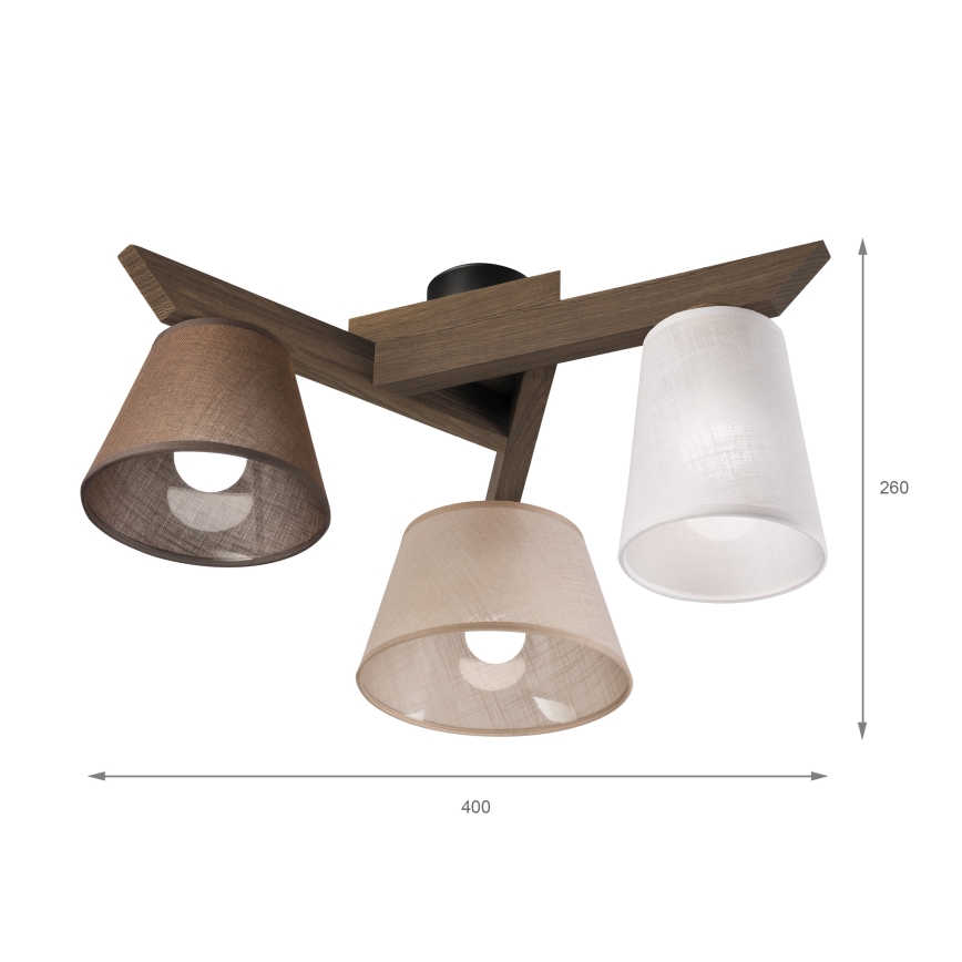 Brilagi - LED  Plafonnier ANTHONY 3xE14/40W/230V chêne noyer