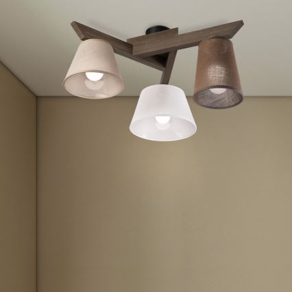 Brilagi - LED  Plafonnier ANTHONY 3xE14/40W/230V chêne noyer