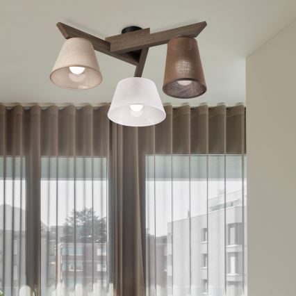 Brilagi - LED  Plafonnier ANTHONY 3xE14/40W/230V chêne noyer