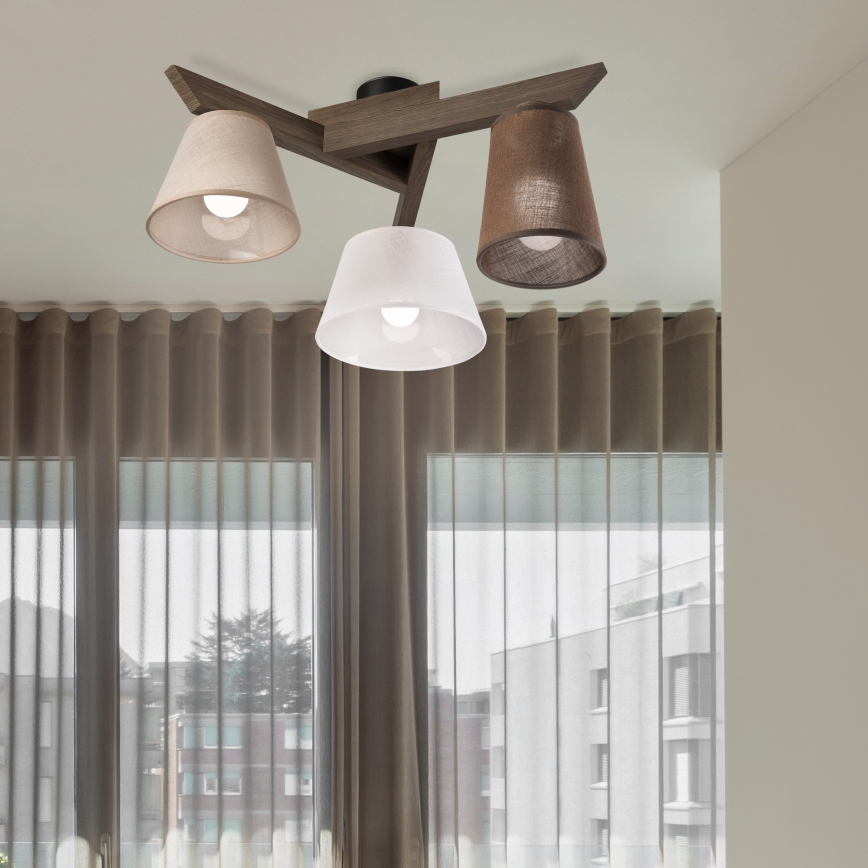 Brilagi - LED  Plafonnier ANTHONY 3xE14/40W/230V chêne noyer