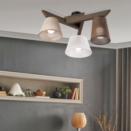 Brilagi - LED  Plafonnier ANTHONY 3xE14/40W/230V chêne noyer