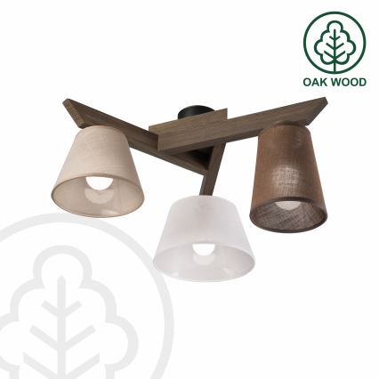 Brilagi - LED  Plafonnier ANTHONY 3xE14/40W/230V chêne noyer
