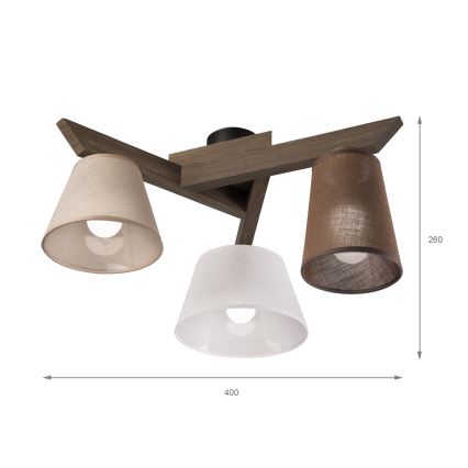 Brilagi - LED  Plafonnier ANTHONY 3xE14/40W/230V chêne noyer