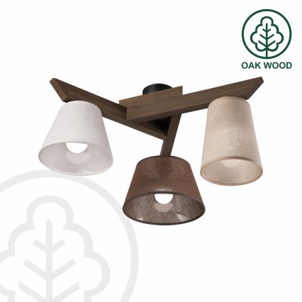 Brilagi - LED  Plafonnier ANTHONY 3xE14/40W/230V chêne noyer