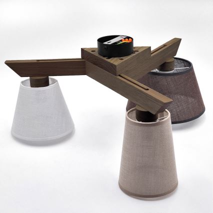 Brilagi - LED  Plafonnier ANTHONY 3xE14/40W/230V chêne noyer