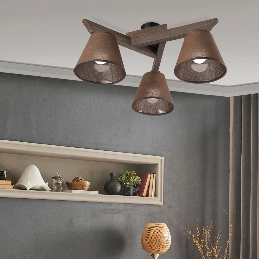 Brilagi - LED  Plafonnier ANTHONY 3xE14/40W/230V chêne noyer/marron