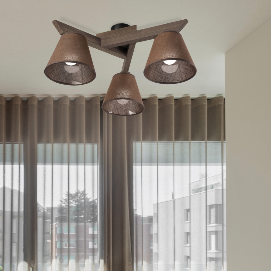 Brilagi - LED  Plafonnier ANTHONY 3xE14/40W/230V chêne noyer/marron