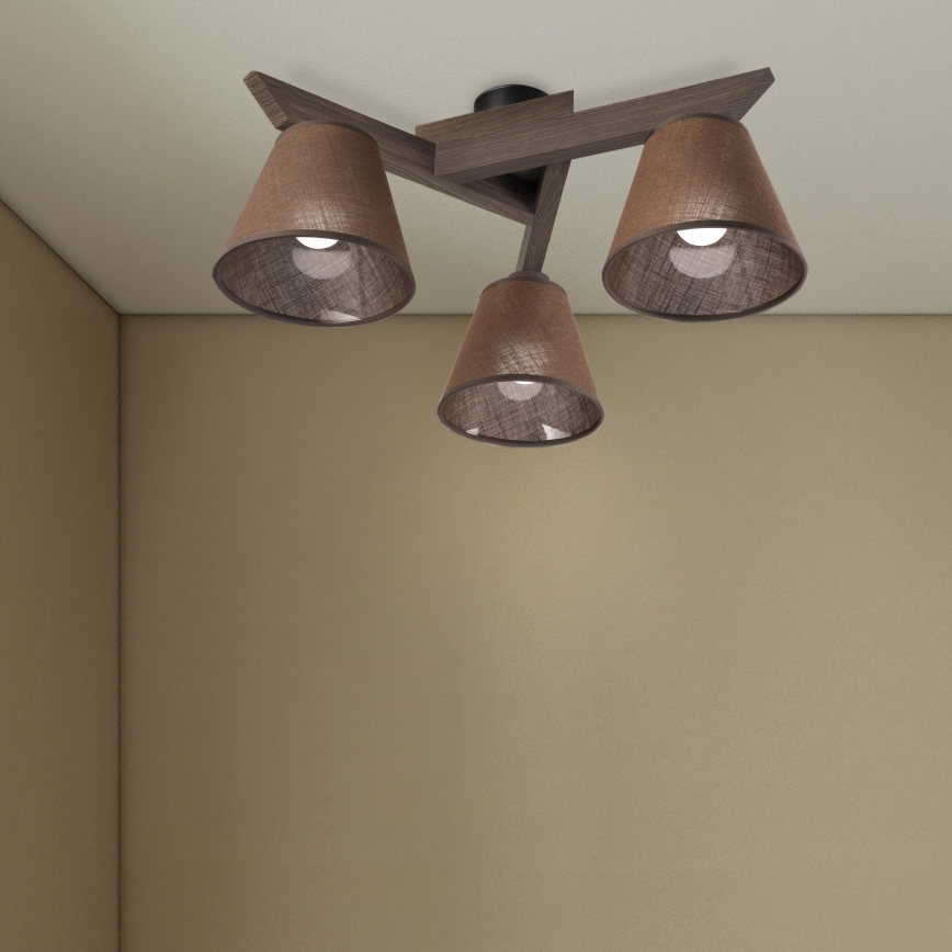 Brilagi - LED  Plafonnier ANTHONY 3xE14/40W/230V chêne noyer/marron