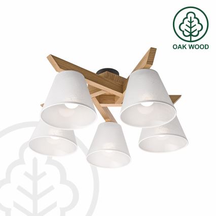 Brilagi - LED  Plafonnier ANTHONY 5xE14/40W/230V chêne/blanc