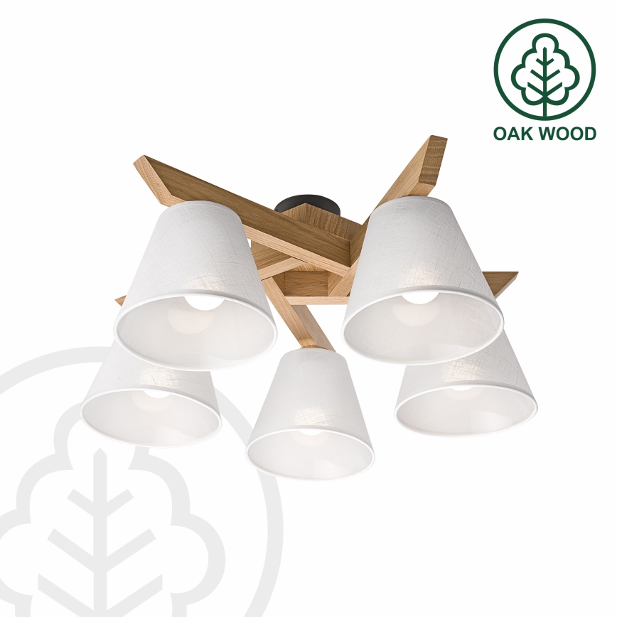 Brilagi - LED  Plafonnier ANTHONY 5xE14/40W/230V chêne/blanc