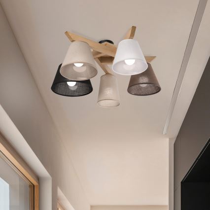 Brilagi - LED  Plafonnier ANTHONY 5xE14/40W/230V chêne