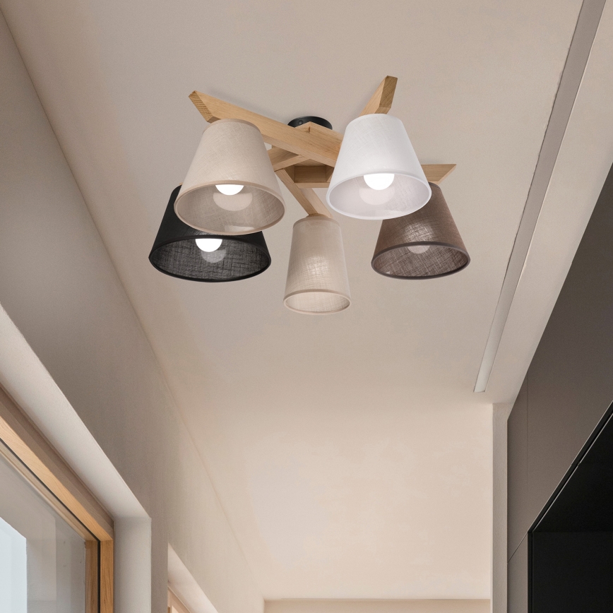 Brilagi - LED  Plafonnier ANTHONY 5xE14/40W/230V chêne
