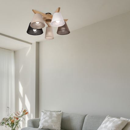 Brilagi - LED  Plafonnier ANTHONY 5xE14/40W/230V chêne