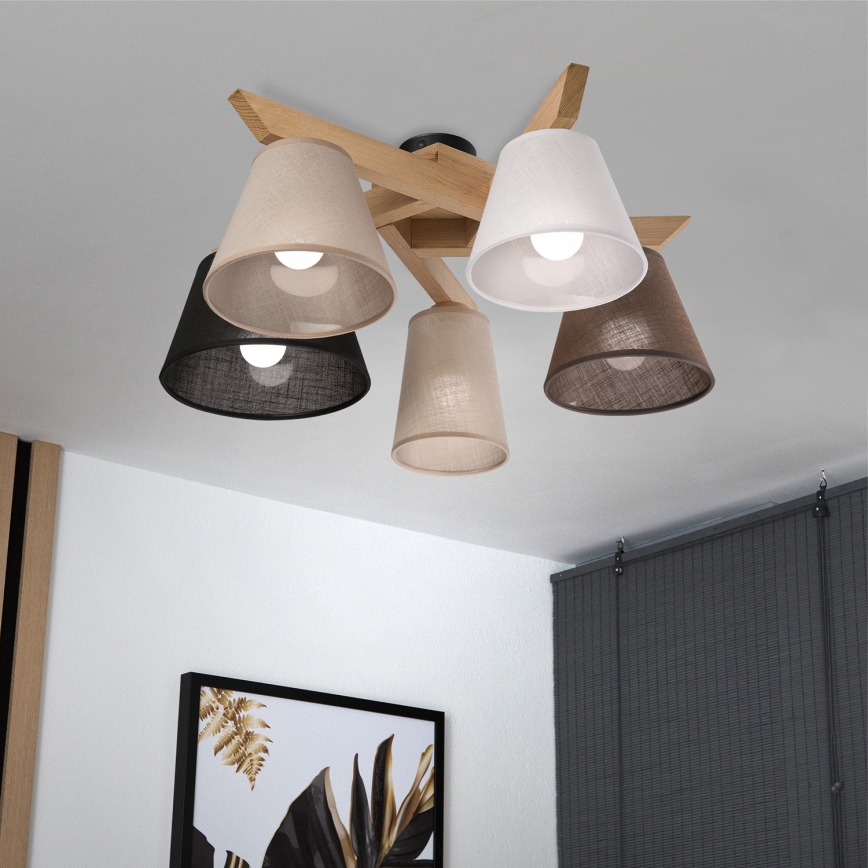 Brilagi - LED  Plafonnier ANTHONY 5xE14/40W/230V chêne