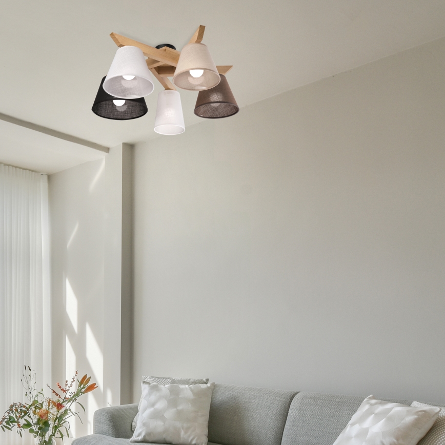 Brilagi - LED  Plafonnier ANTHONY 5xE14/40W/230V chêne
