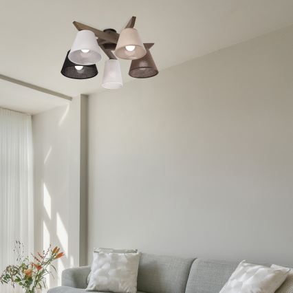 Brilagi - LED  Plafonnier ANTHONY 5xE14/40W/230V chêne noyer