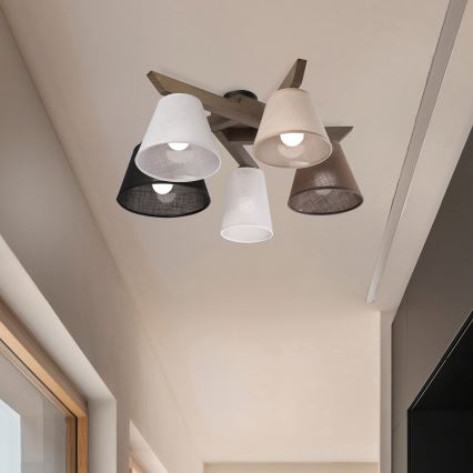 Brilagi - LED  Plafonnier ANTHONY 5xE14/40W/230V chêne noyer