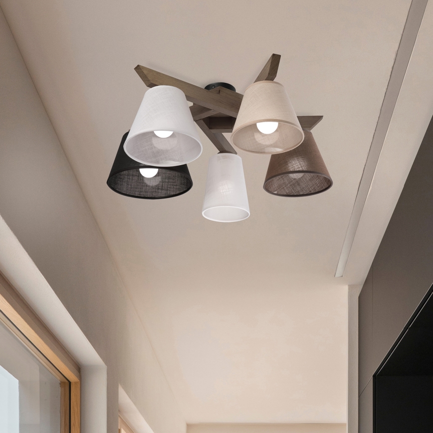 Brilagi - LED  Plafonnier ANTHONY 5xE14/40W/230V chêne noyer