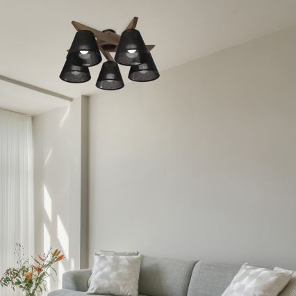 Brilagi - LED  Plafonnier ANTHONY 5xE14/40W/230V chêne noyer/noir