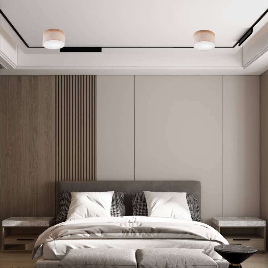 Brilagi - LED Plafonnier BELLADONNA 1xE27/15W/230V d.30 cm beige/chêne