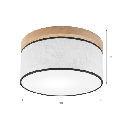 Brilagi - LED Plafonnier BELLADONNA 1xE27/15W/230V d. 30 cm blanc/chêne