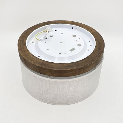 Brilagi - LED Plafonnier BELLADONNA 1xE27/15W/230V d. 30 cm blanc/chêne noyer