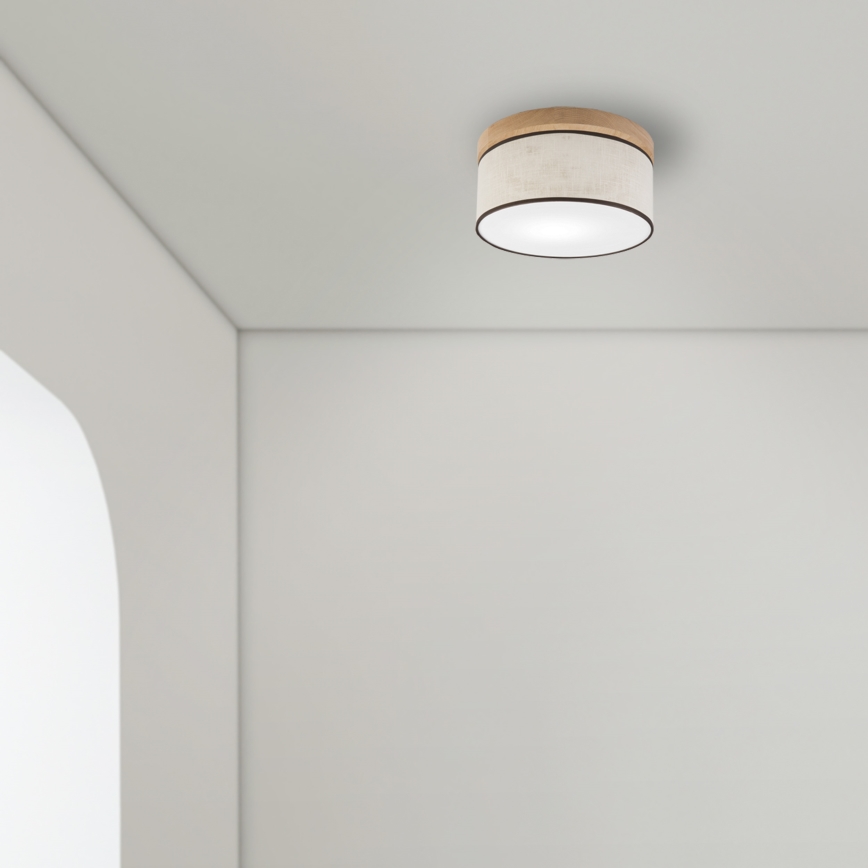 Brilagi - LED Plafonnier BELLADONNA 1xE27/15W/230V d. 30 cm crème/chêne