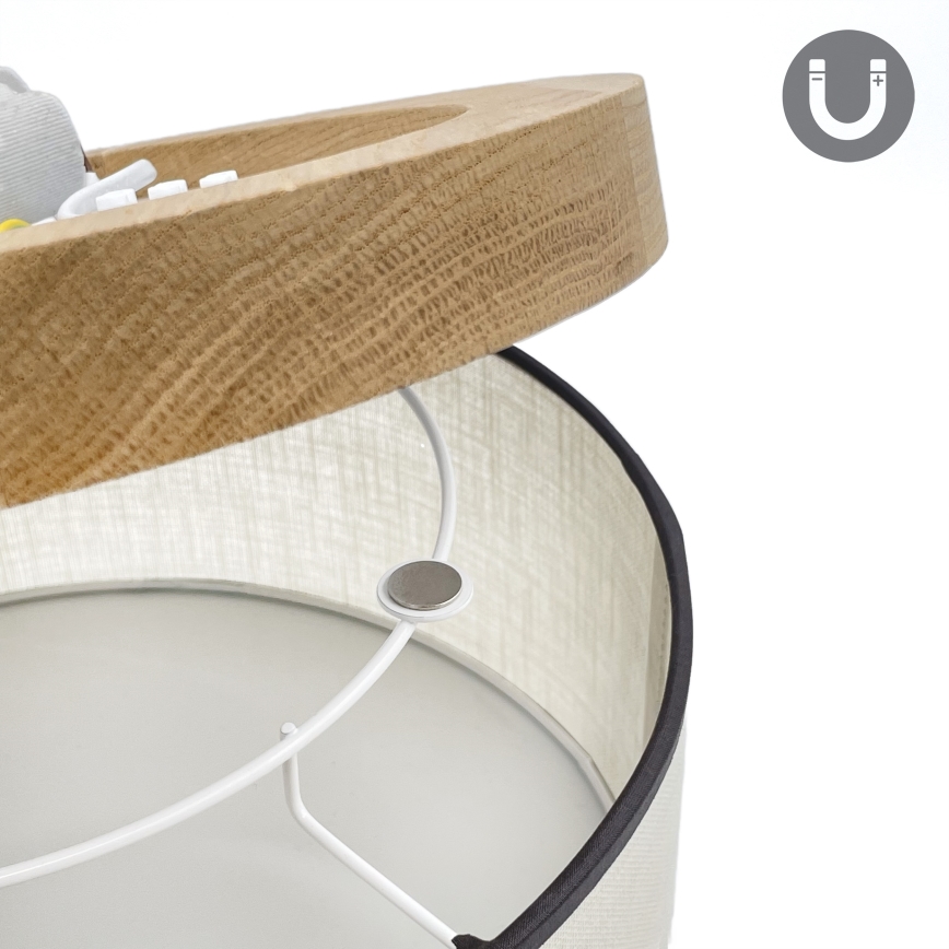 Brilagi - LED Plafonnier BELLADONNA 1xE27/15W/230V d. 30 cm crème/chêne