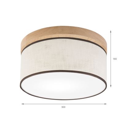 Brilagi - LED Plafonnier BELLADONNA 1xE27/15W/230V d. 30 cm crème/chêne