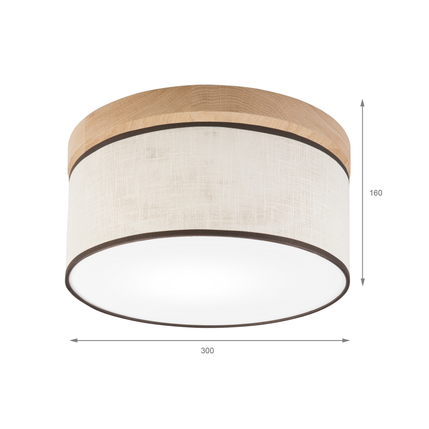 Brilagi - LED Plafonnier BELLADONNA 1xE27/15W/230V d. 30 cm crème/chêne