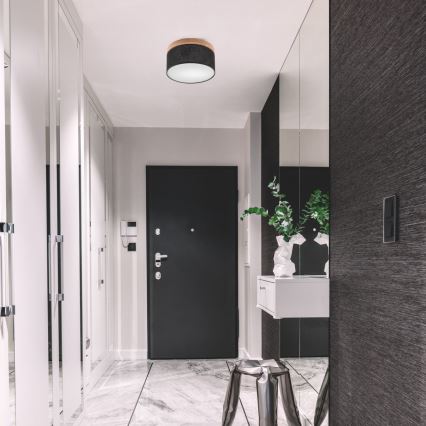 Brilagi - LED Plafonnier BELLADONNA 1xE27/15W/230V d.30 cm noir/chêne