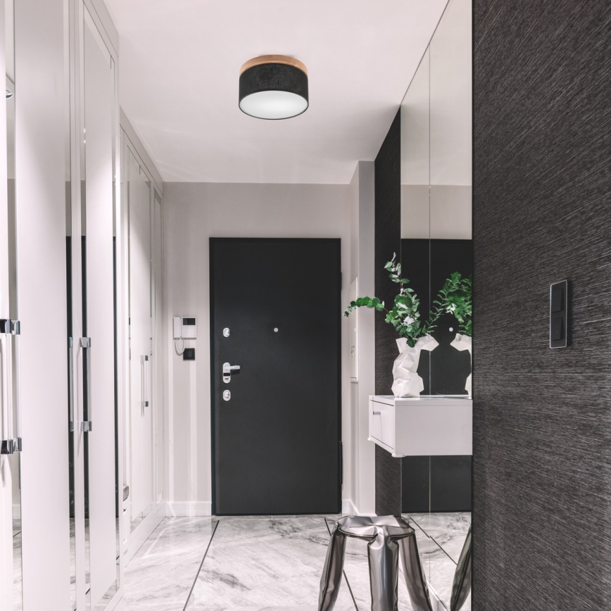 Brilagi - LED Plafonnier BELLADONNA 1xE27/15W/230V d.30 cm noir/chêne