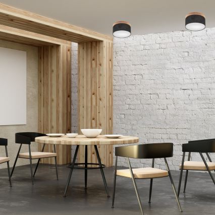 Brilagi - LED Plafonnier BELLADONNA 1xE27/15W/230V d.30 cm noir/chêne
