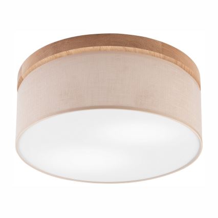 Brilagi - LED Plafonnier BELLADONNA 2xE27/15W/230V d.40 cm beige/chêne