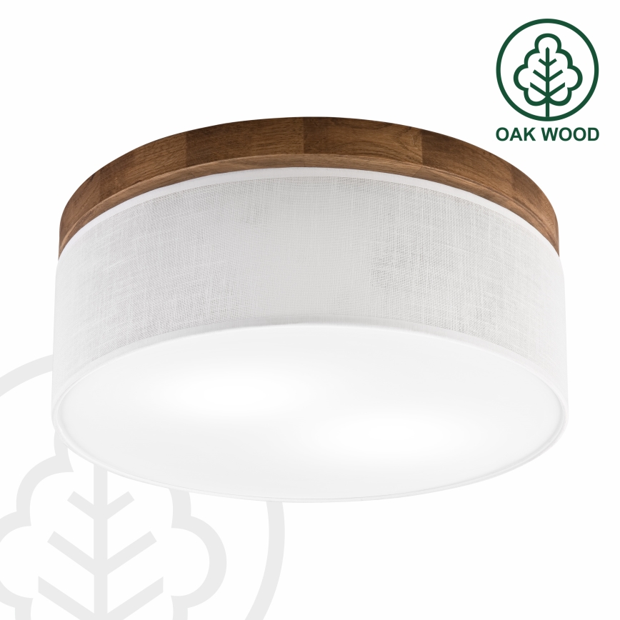 Brilagi - LED Plafonnier BELLADONNA 2xE27/15W/230V d. 40 cm blanc/chêne cerise