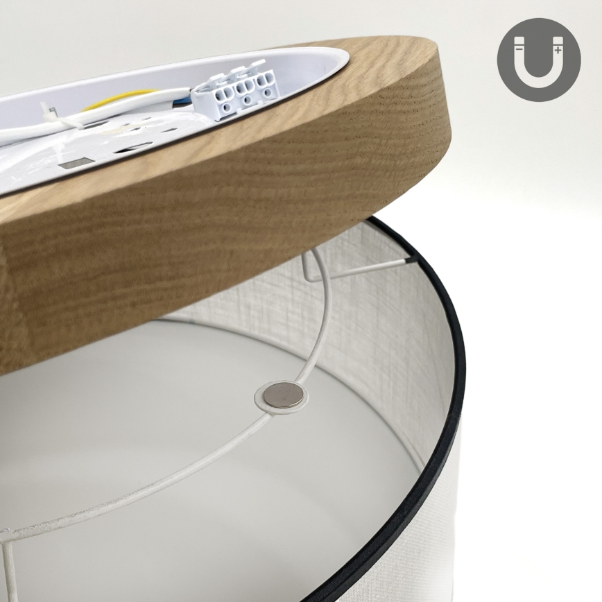 Brilagi - LED Plafonnier BELLADONNA 2xE27/15W/230V d. 40 cm blanc/chêne