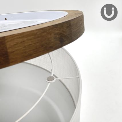 Brilagi - LED Plafonnier BELLADONNA 2xE27/15W/230V d. 40 cm blanc/chêne noyer