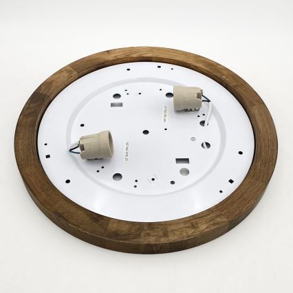 Brilagi - LED Plafonnier BELLADONNA 2xE27/15W/230V d. 40 cm blanc/chêne noyer