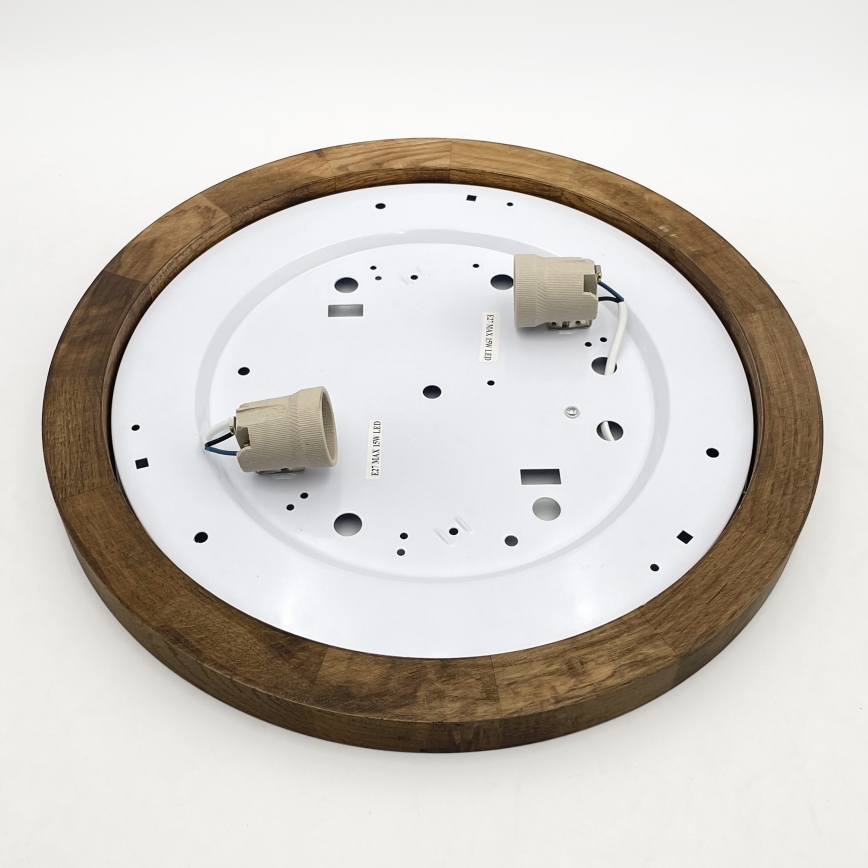 Brilagi - LED Plafonnier BELLADONNA 2xE27/15W/230V d. 40 cm blanc/chêne noyer