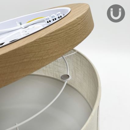Brilagi - LED Plafonnier BELLADONNA 2xE27/15W/230V d. 40 cm crème/chêne