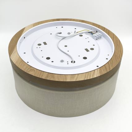 Brilagi - LED Plafonnier BELLADONNA 2xE27/15W/230V d. 40 cm crème/chêne