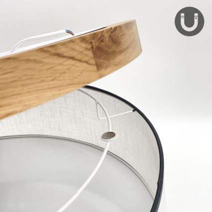 Brilagi - LED Plafonnier BELLADONNA 3xE27/15W/230V d. 50 cm blanc/chêne