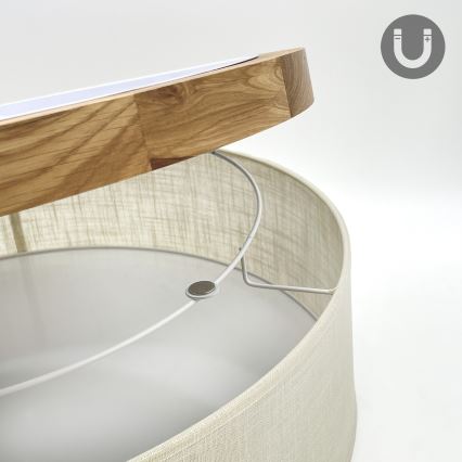 Brilagi - LED Plafonnier BELLADONNA 3xE27/15W/230V d. 50 cm crème/chêne