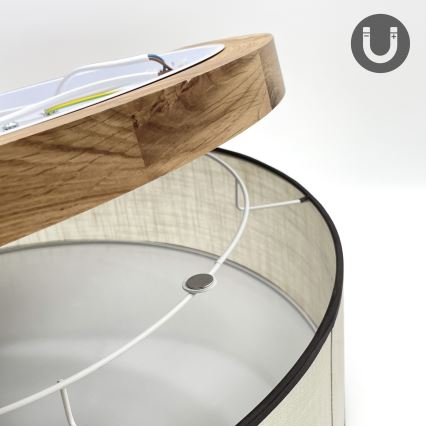Brilagi - LED Plafonnier BELLADONNA 3xE27/15W/230V d. 50 cm crème/chêne